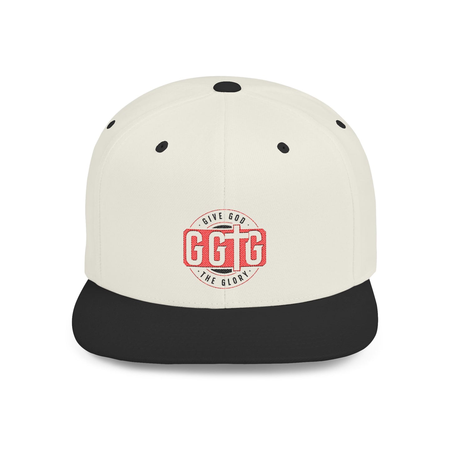 Faith-Inspired Flat Bill Snapback Cap - 'Give God The Glory'