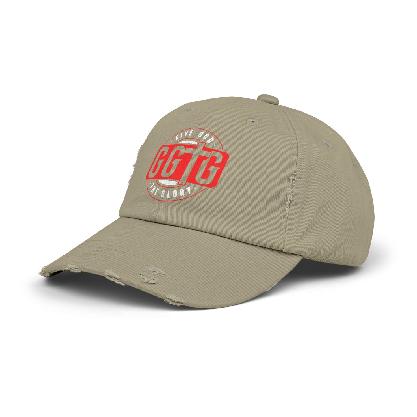 Unisex Distressed Cap - "Give God The Glory" Statement Hat