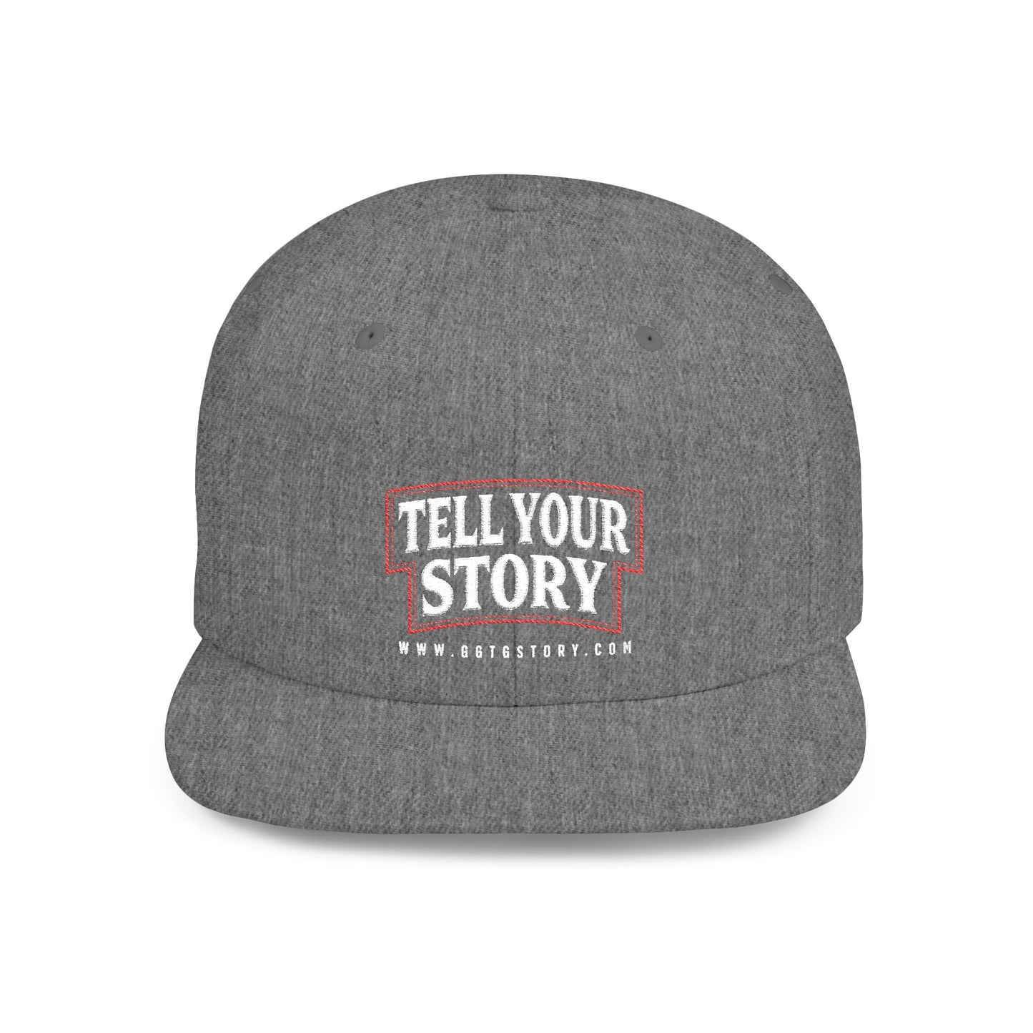 Motivational Flat Bill Snapback Hat - 'Tell Your Story'