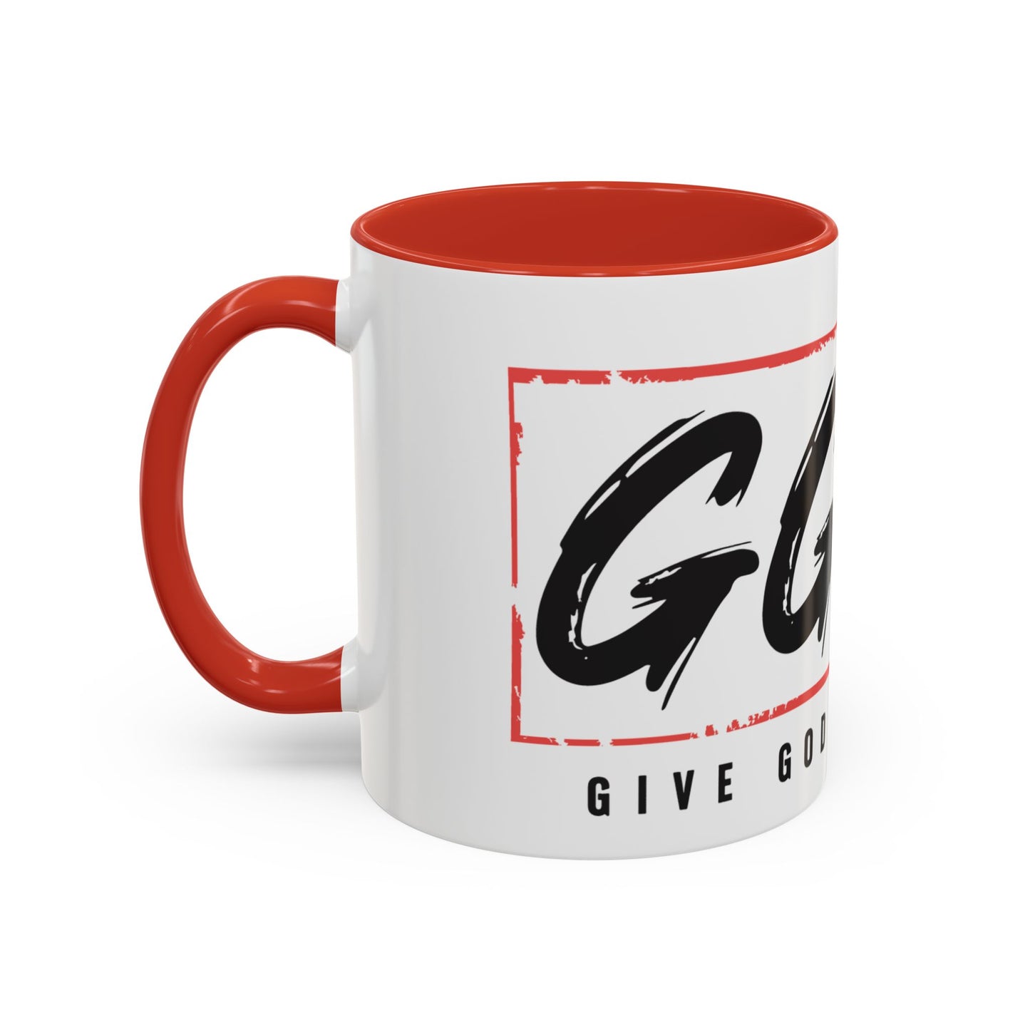 Faith-Inspired Accent Coffee Mug - 11/15oz with 'Give God the Glory' Design