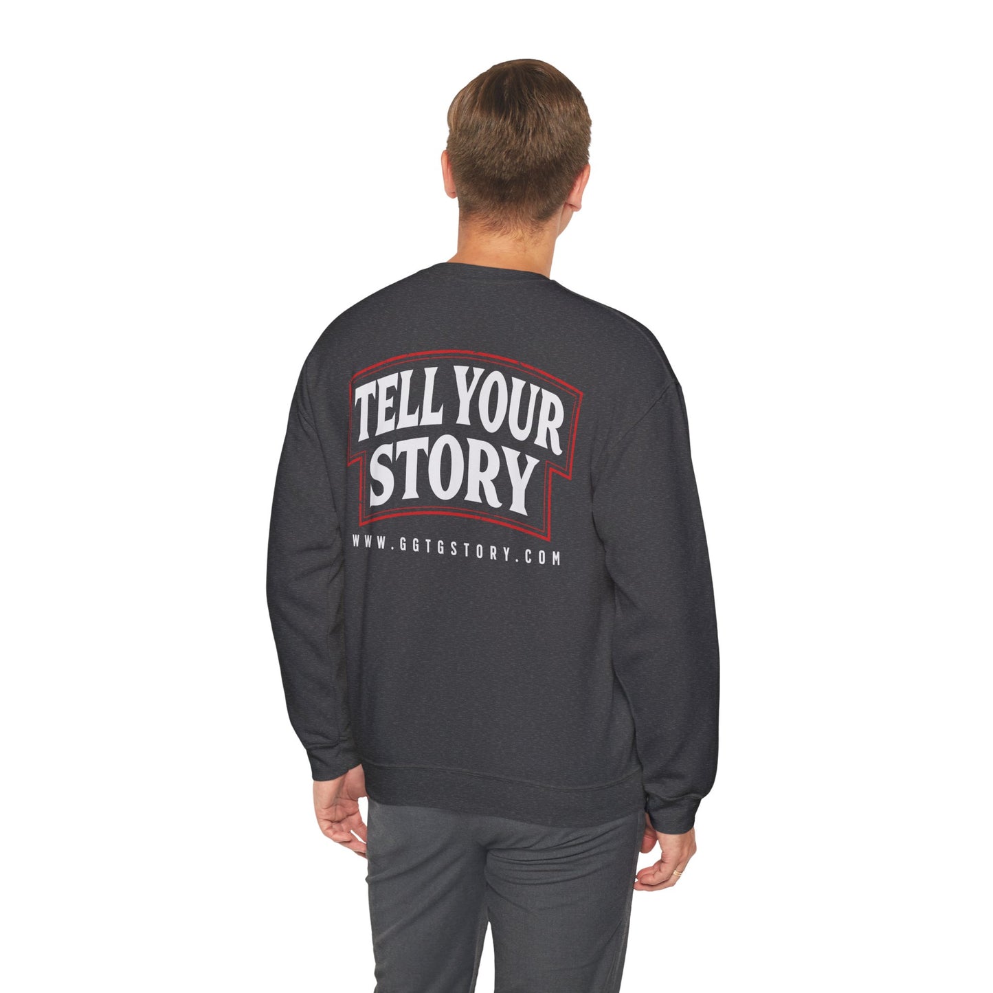 Inspiring Unisex Crewneck Sweatshirt - "Tell Your Story" Design