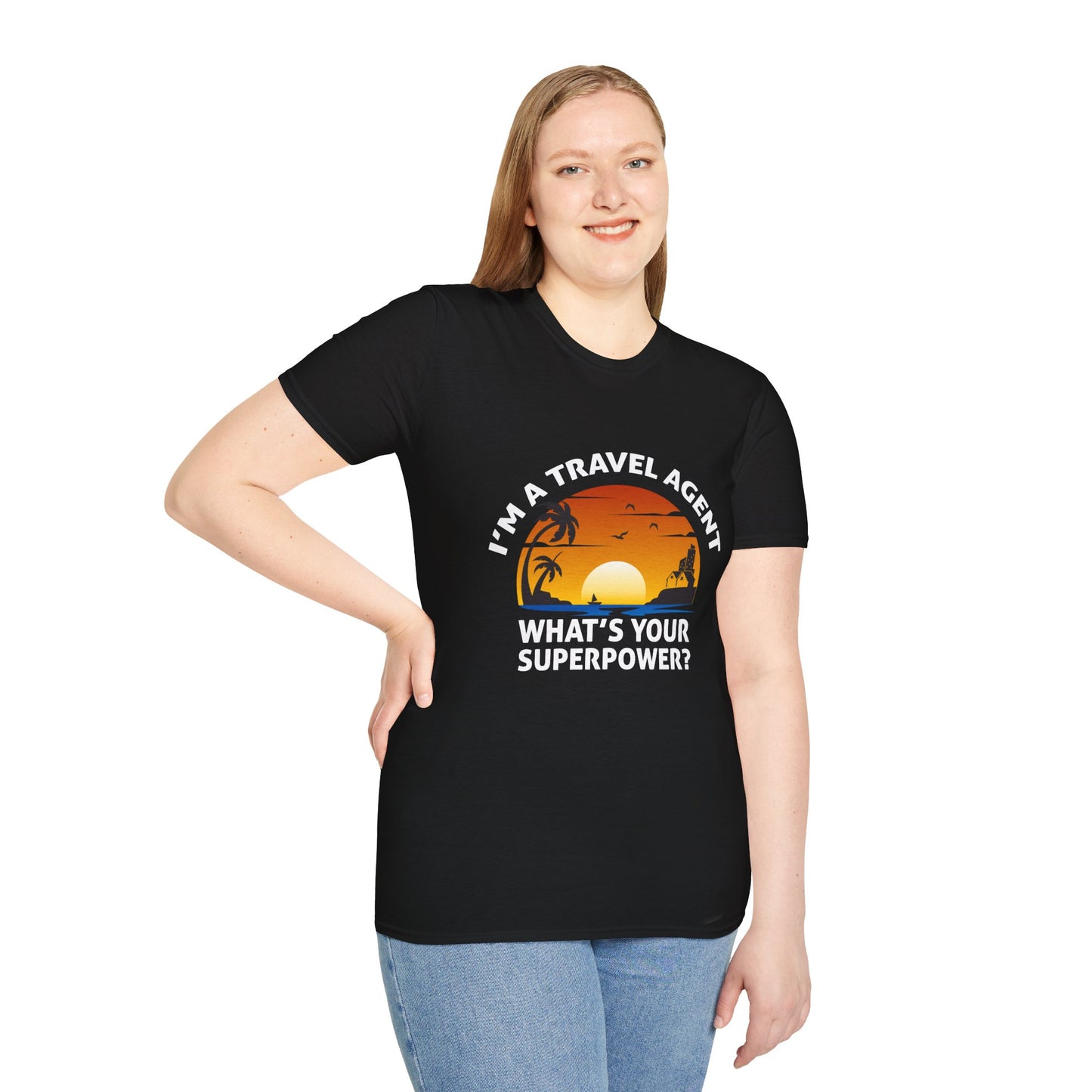 Travel Agent T-Shirt — "Super Power - Travel Agent" Graphic Tee