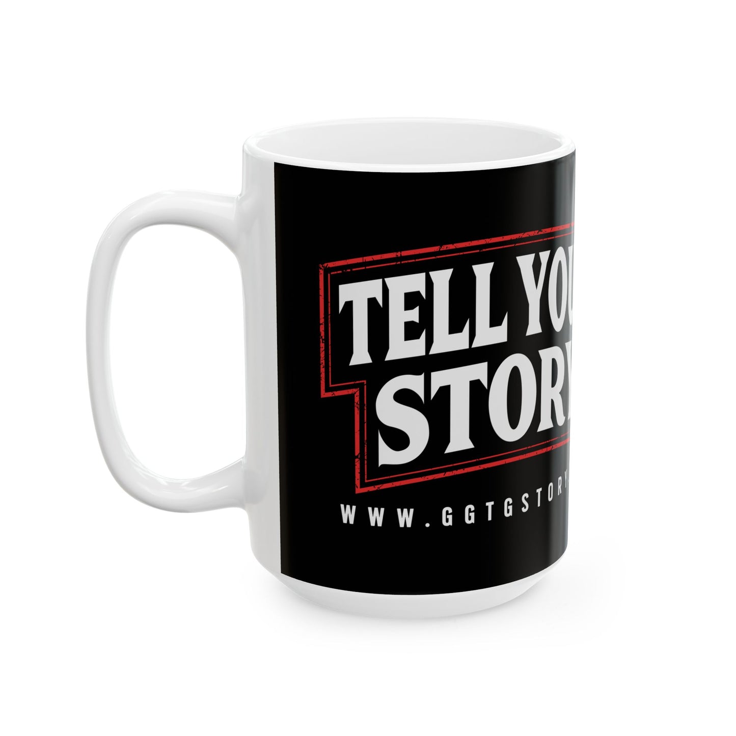 Inspirational Ceramic Mug - "Tell Your Story" - Perfect for Coffee Lovers and Gift Givers