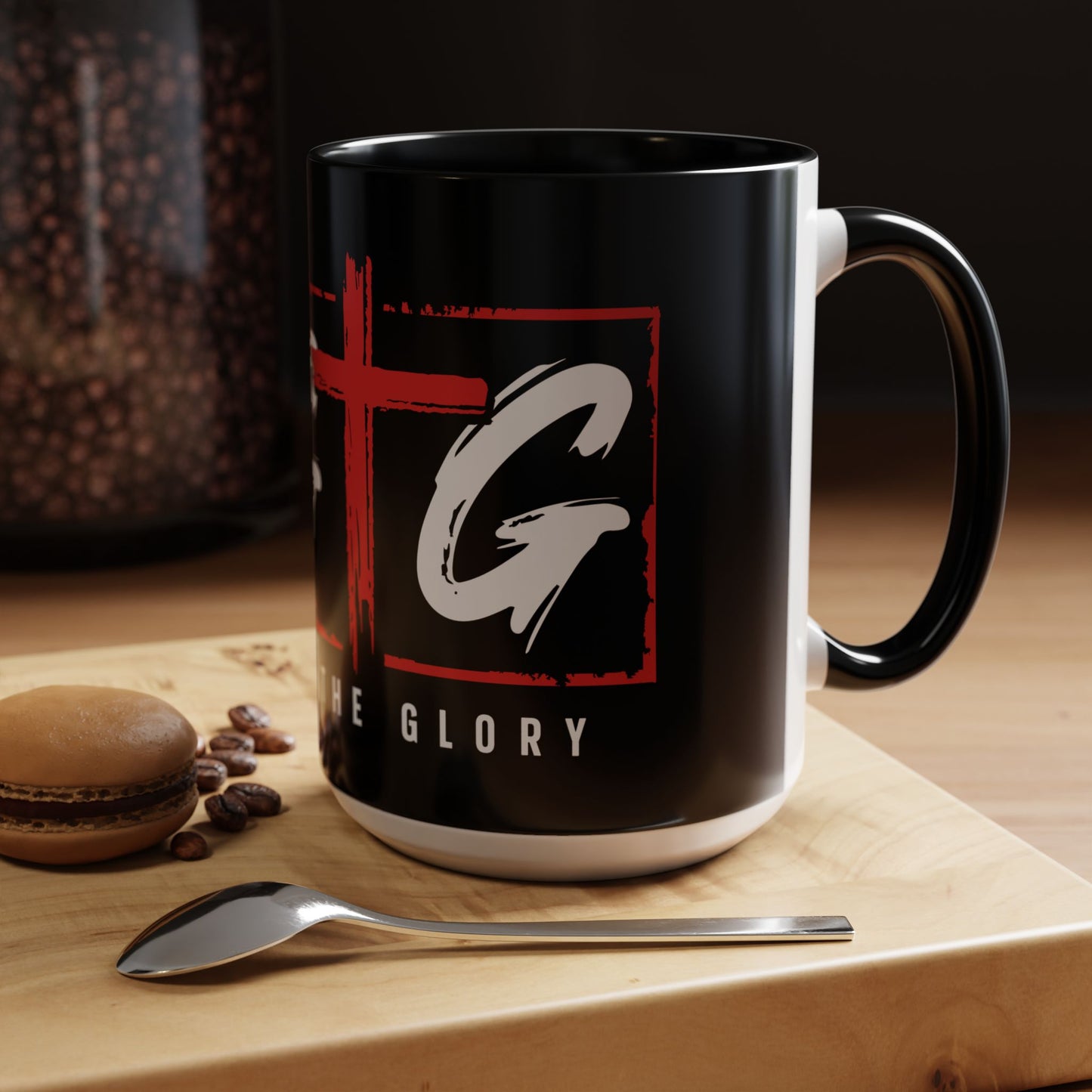 Inspirational Accent Coffee Mug - "Give God the Glory" - Perfect for Faith-Based Gifts