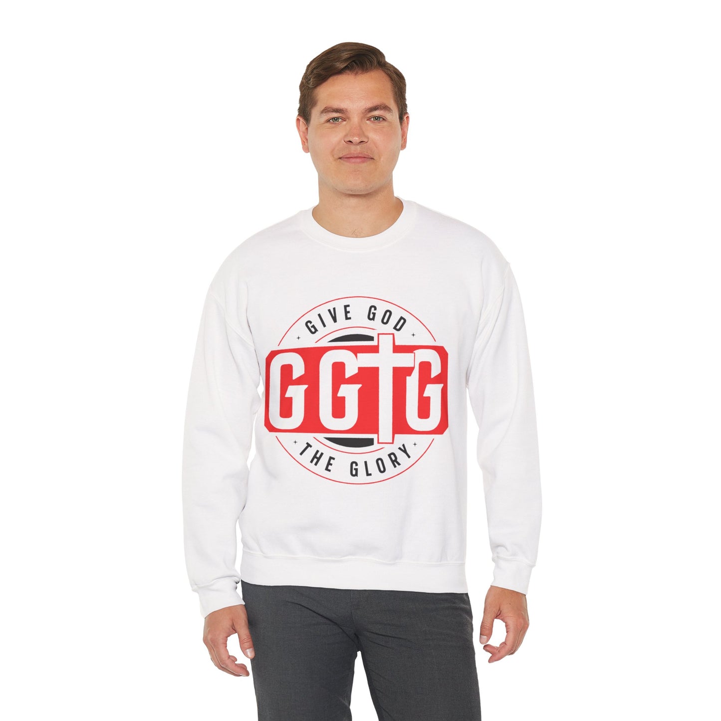 Inspirational Crewneck Sweatshirt - "Give God The Glory" & "Tell Your Story"