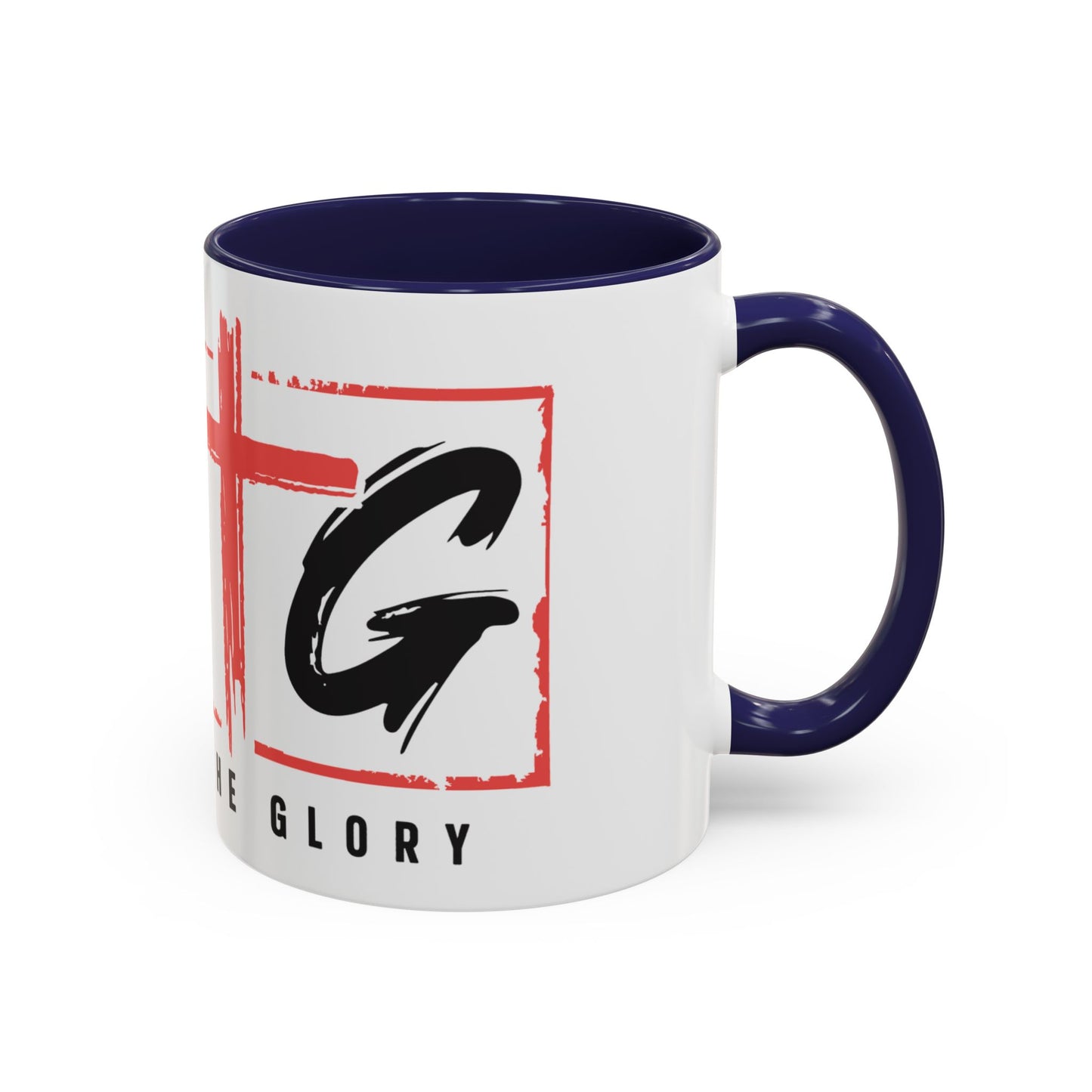 Faith-Inspired Accent Coffee Mug - 11/15oz with 'Give God the Glory' Design