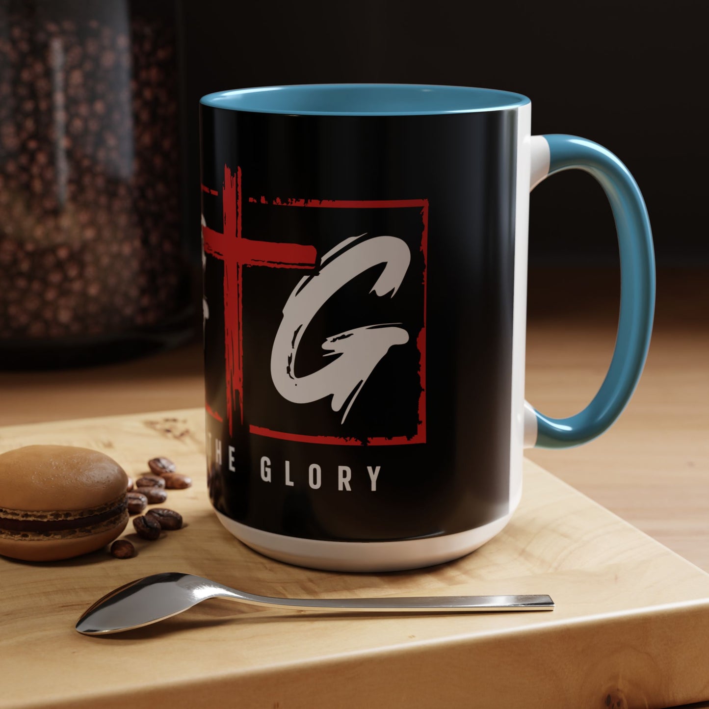 Inspirational Accent Coffee Mug - "Give God the Glory" - Perfect for Faith-Based Gifts