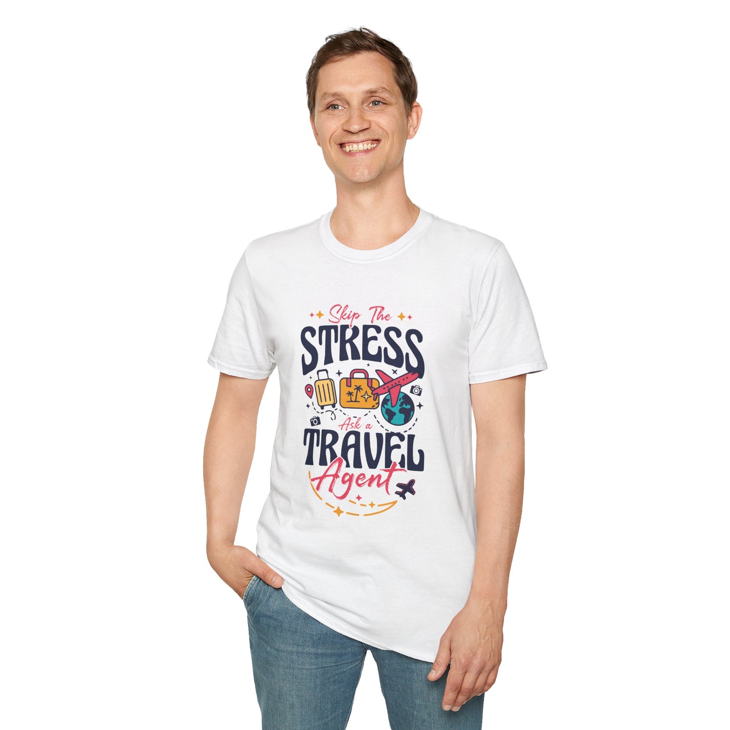 Travel Agent T-Shirt — " Unisex Skip the Stress Call a Travel Agent" Graphic Tee