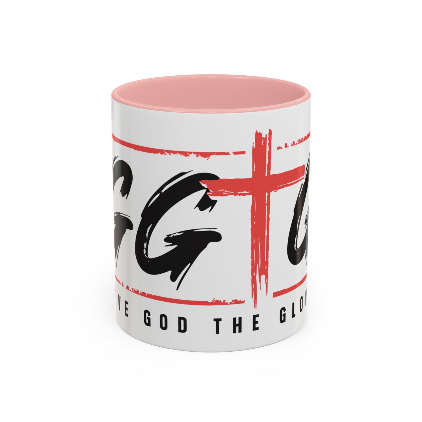 Faith-Inspired Accent Coffee Mug - 11/15oz with 'Give God the Glory' Design