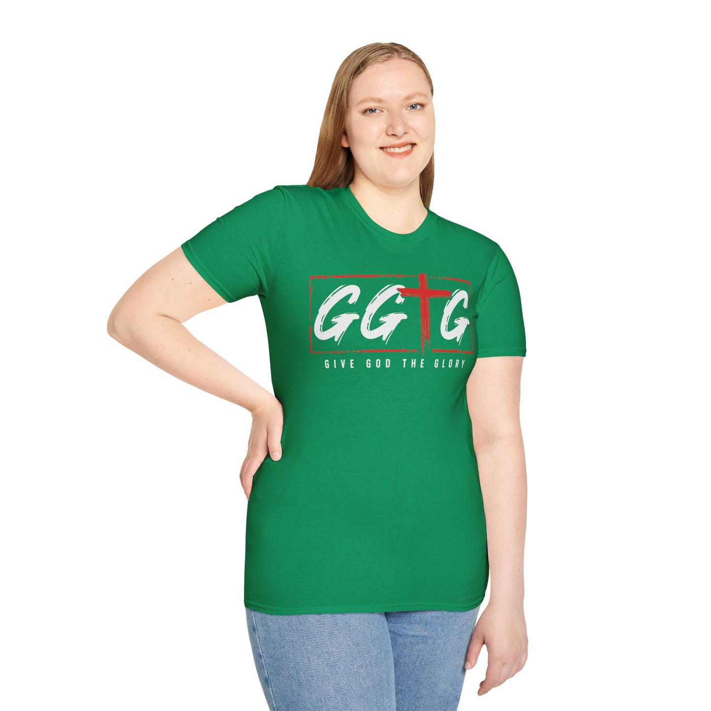 Unisex Softstyle T-Shirt  Inspirational - "Give God the Glory" & "Tell Your Story"