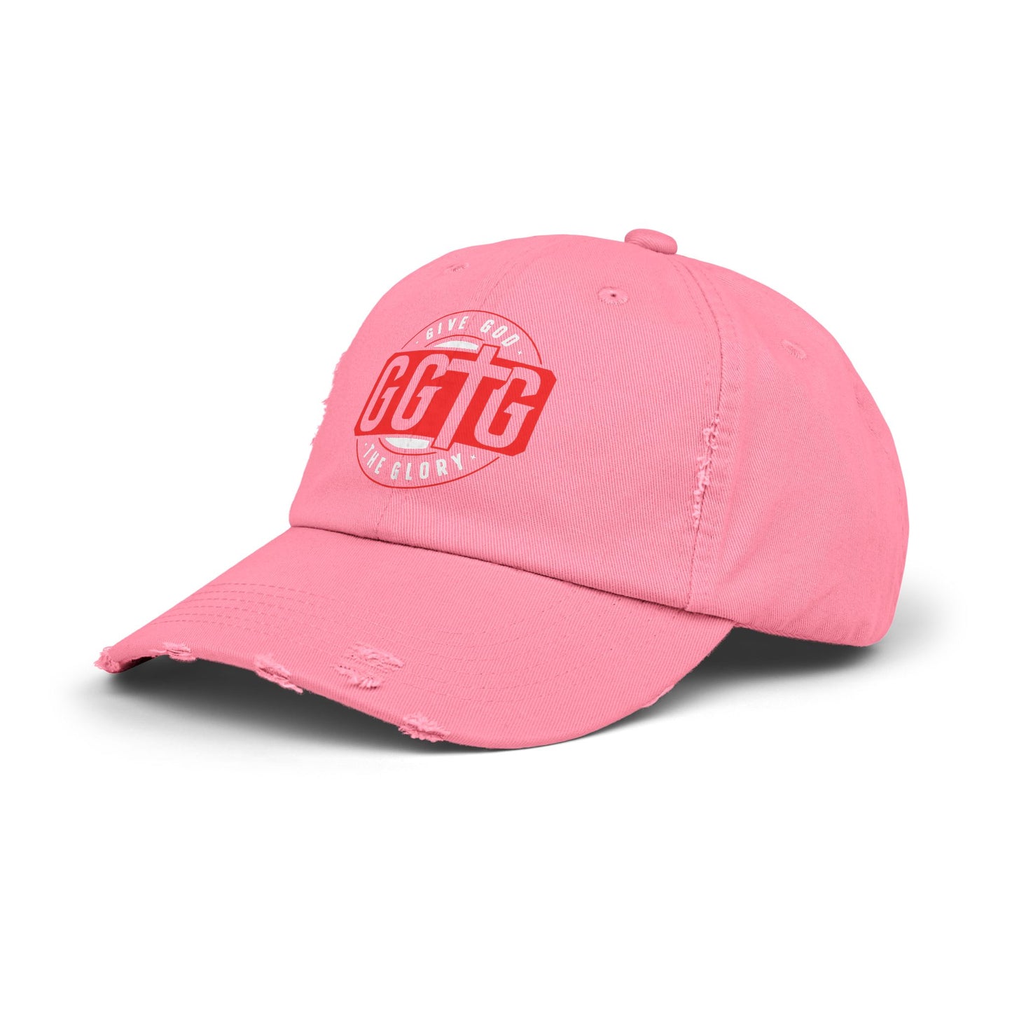 Unisex Distressed Cap - "Give God The Glory" Statement Hat